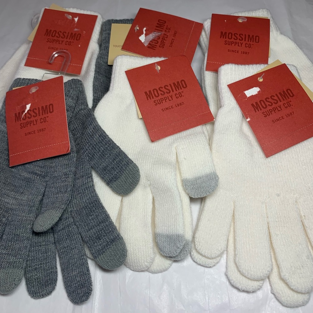 Mossimo Supply Co. Men's Gloves in Gray and White Pack of 6